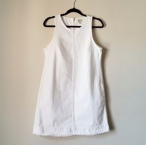 white denim shift dress